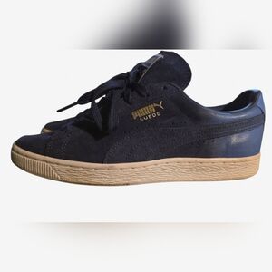 Puma Navy Sneakers with Gold Accents